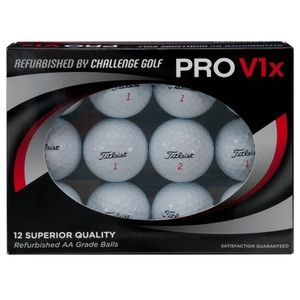 New in box - Titleist ProV1x refurbished golf balls look and play like new.